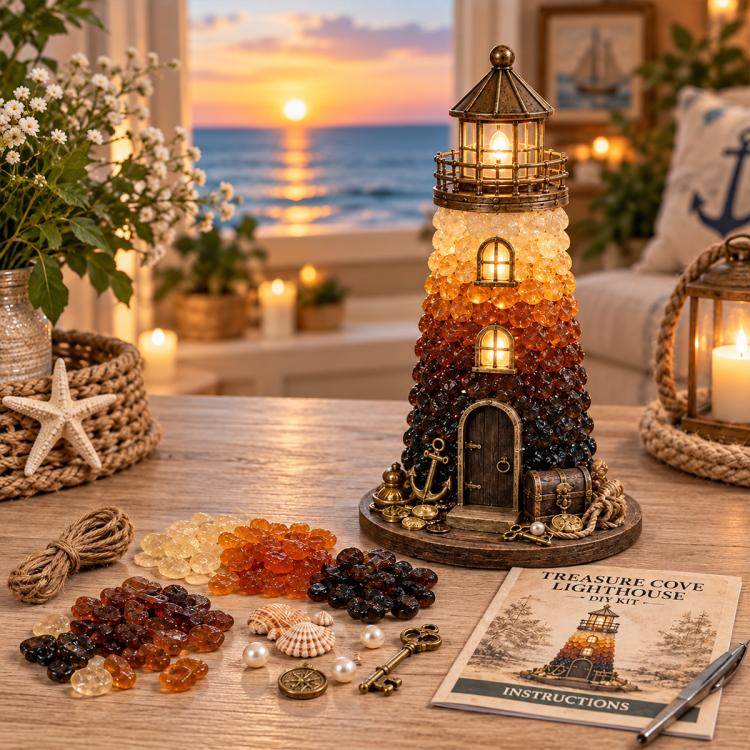 DIY Lighted Sea Glass Lighthouse Kit — Halloween Coast