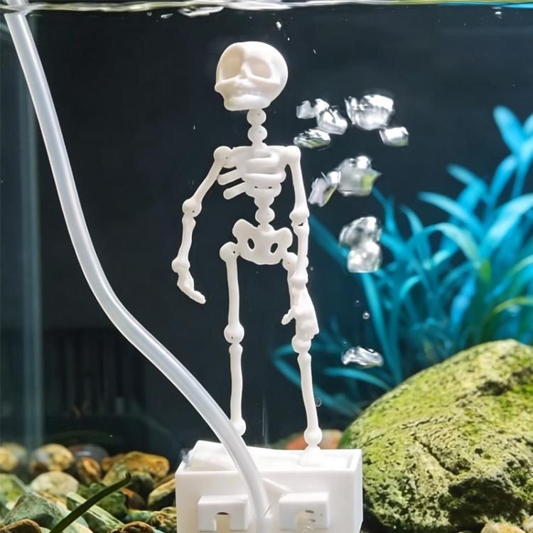 Skull Shape Aquarium Ornament Air Bubble Fish Tank Decoration — Sliding Waterwheel Skull