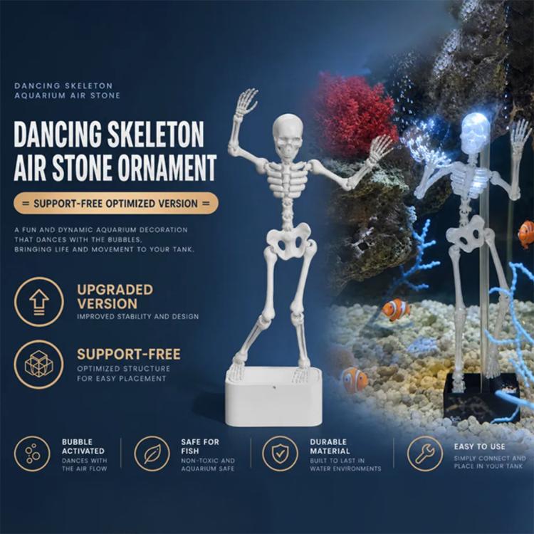 Skull Shape Aquarium Ornament Air Bubble Fish Tank Decoration — view 9