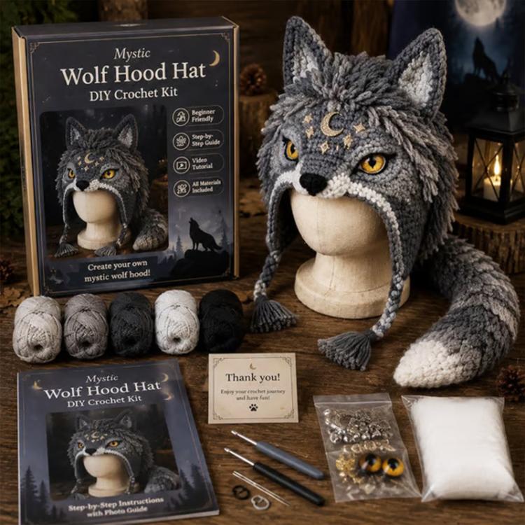 Hood Hat DIY Crochet Kit — Demon Dragon