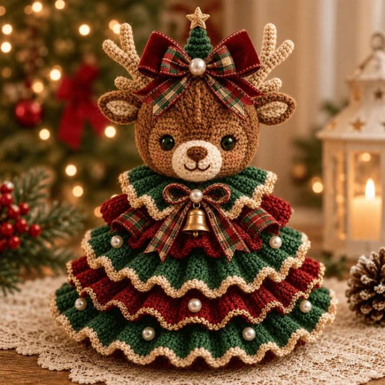 Crochet Animal Yarn Christmas Tree DIY Kit — Highland Cattle
