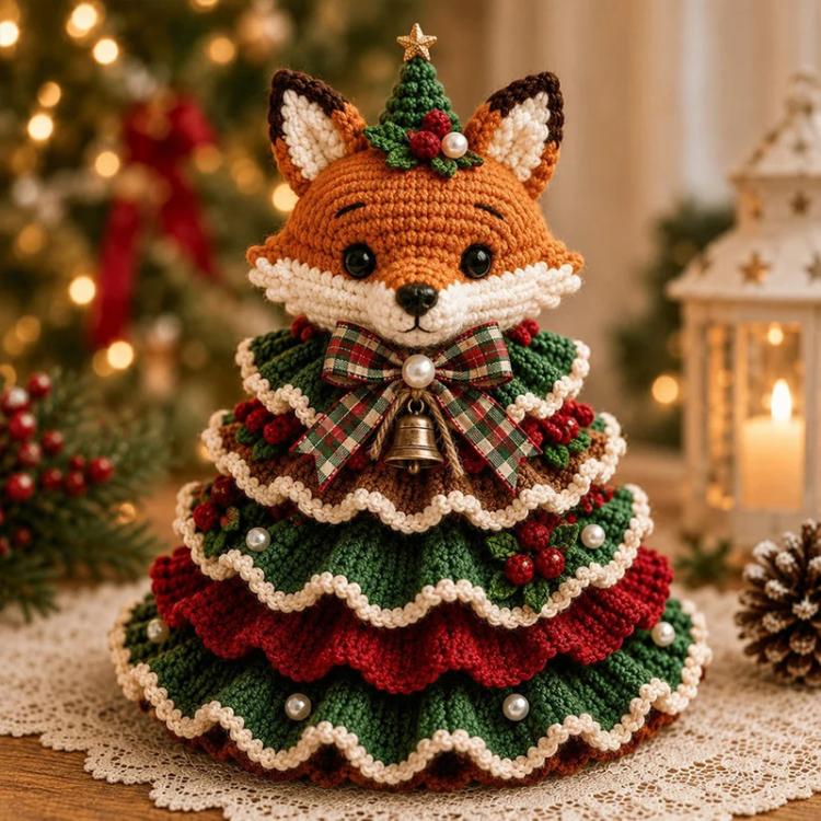 Crochet Animal Yarn Christmas Tree DIY Kit — Reindeer