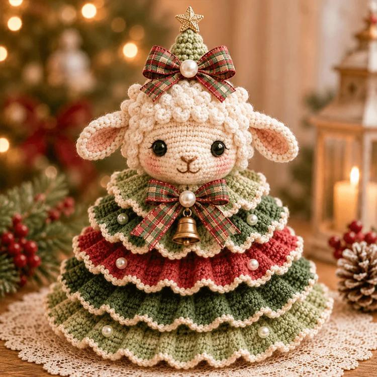 Crochet Animal Yarn Christmas Tree DIY Kit — Fox