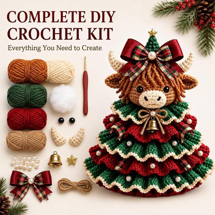 Crochet Animal Yarn Christmas Tree DIY Kit — view 12