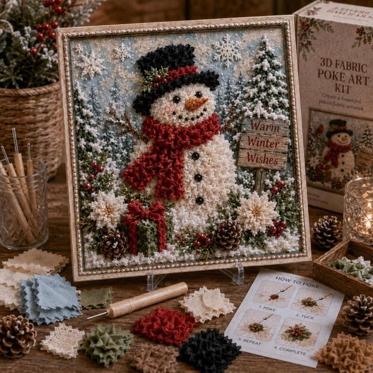 3D Christmas Fabric Poke Art Kit Xmas Needle Craft — Christmas Tree