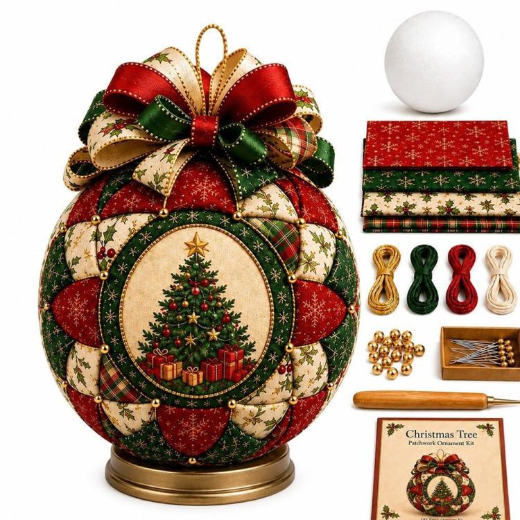 Christmas Classics Patchwork Ornament DIY Kit Handmade Christmas Decoration — Reindeer