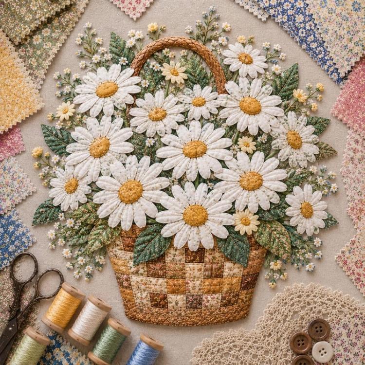 Floral Basket Patchwork DIY Kit Material Kit — Hormone