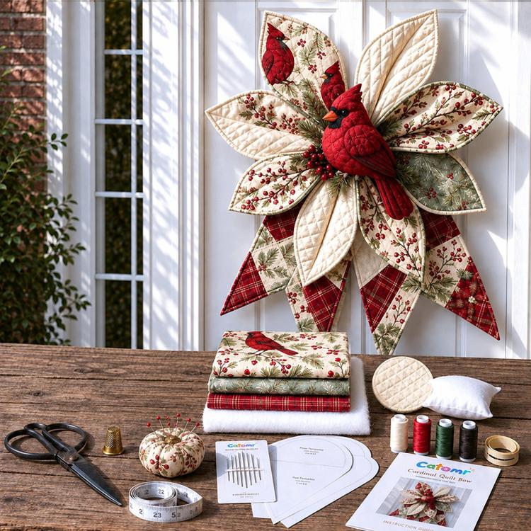 Patchwork Bow Wreath Sewing DIY Kit — Sunflower