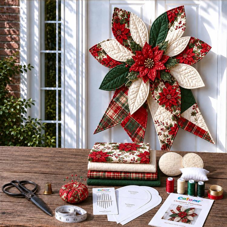 Patchwork Bow Wreath Sewing DIY Kit — Red Sparrow