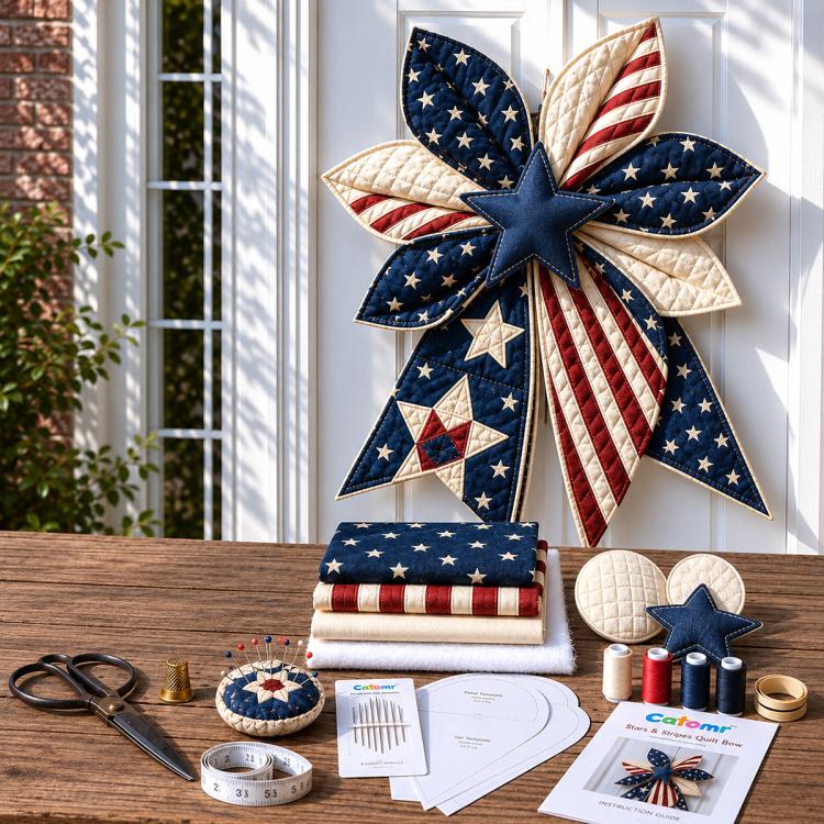Patchwork Bow Wreath Sewing DIY Kit — Halloween