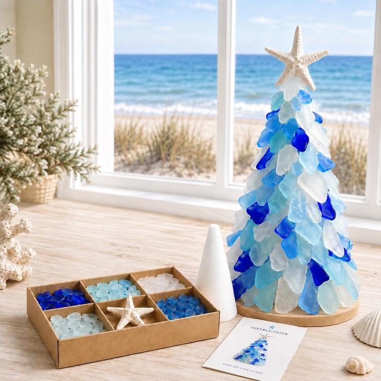 DIY Sea Glass Christmas Tree Craft kit — Type B