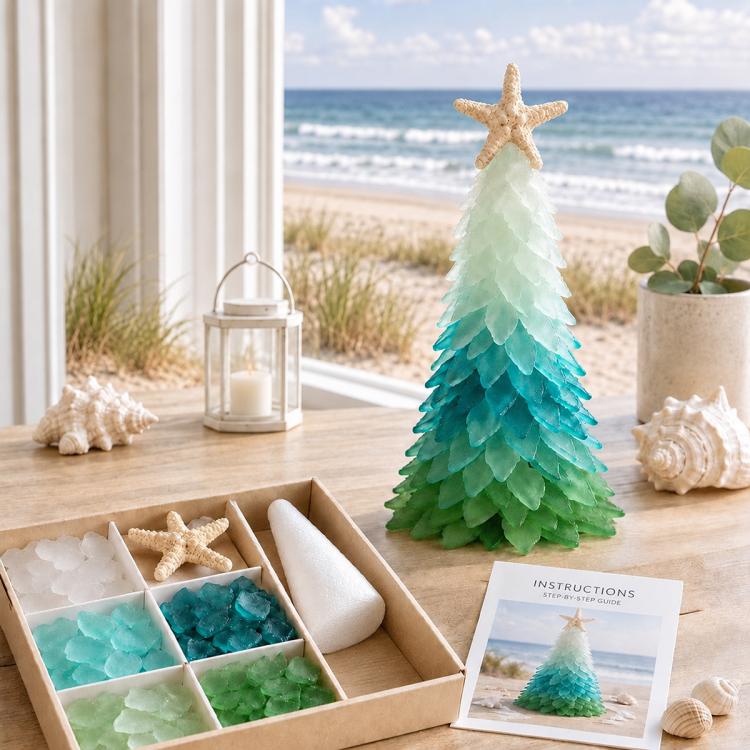 DIY Sea Glass Christmas Tree Craft kit — Type D