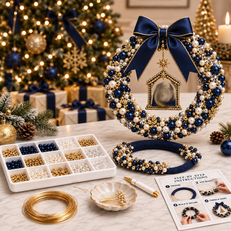 DIY Christmas Pearl Wreath Kit DIY Material Kit — Candy Cane