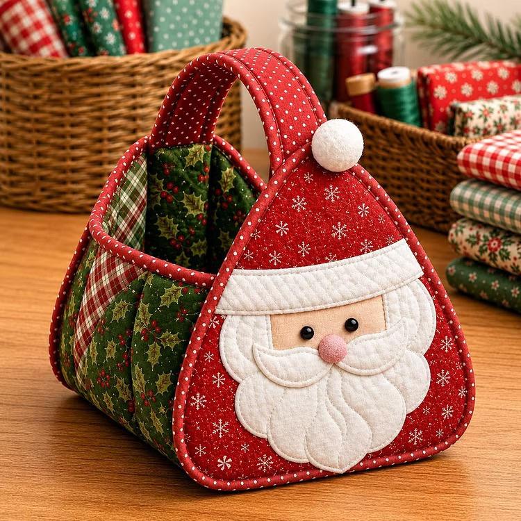 Christmas Character Quilted Carry Basket DIY Hand Basket