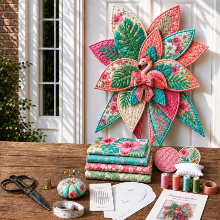 Oversized Quilted Bow Sewing Kit DIY patchwork kit — Fox