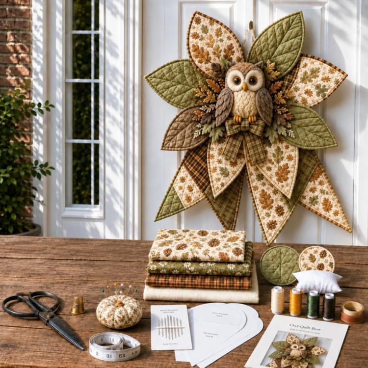 Oversized Quilted Bow Sewing Kit DIY patchwork kit — Dog