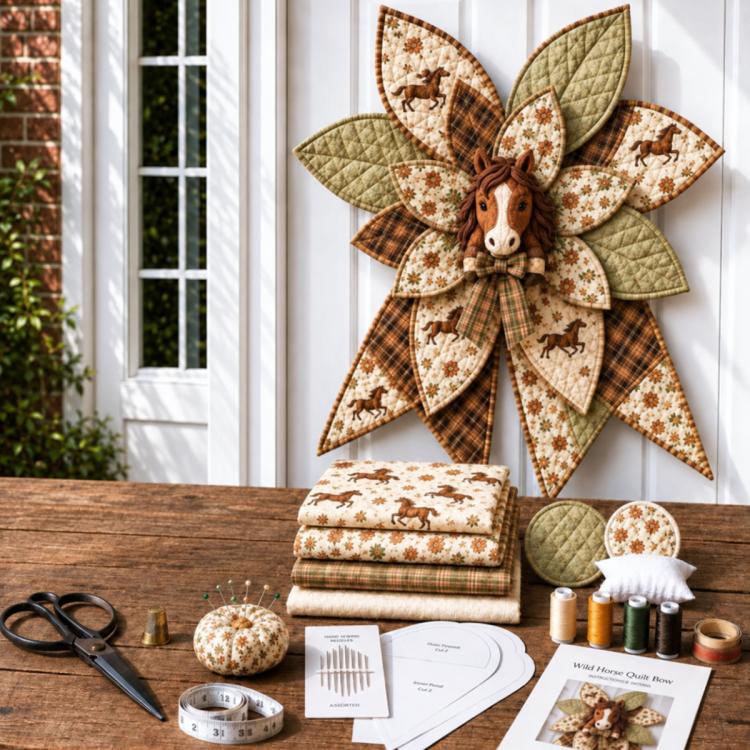 Oversized Quilted Bow Sewing Kit DIY patchwork kit — Bee