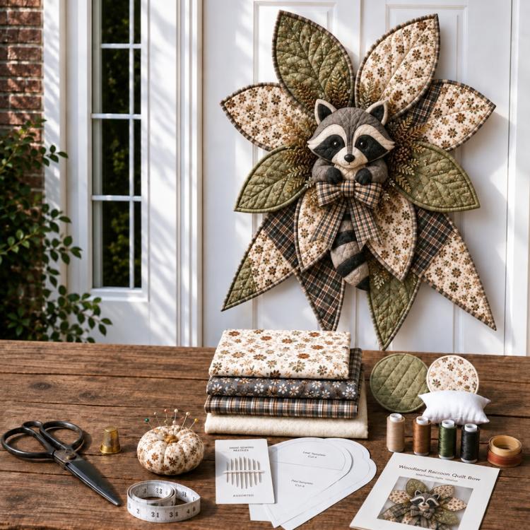 Oversized Quilted Bow Sewing Kit DIY patchwork kit — Horse