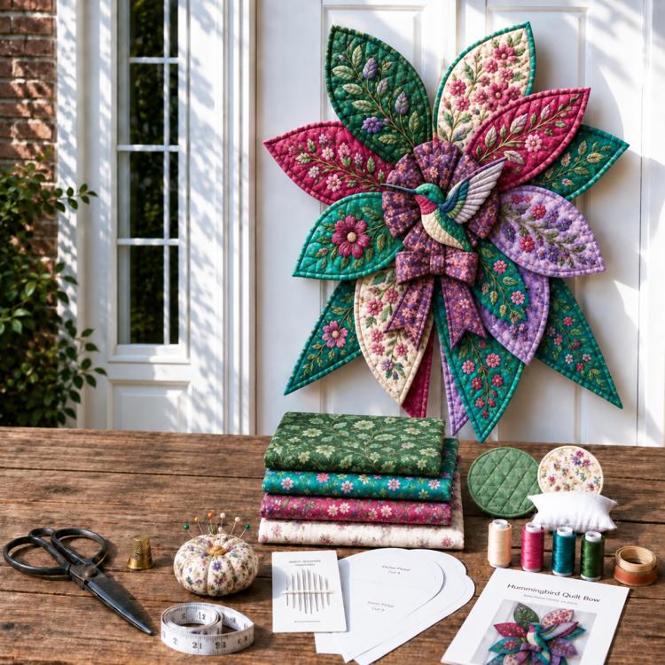 Oversized Quilted Bow Sewing Kit DIY patchwork kit — Dragon