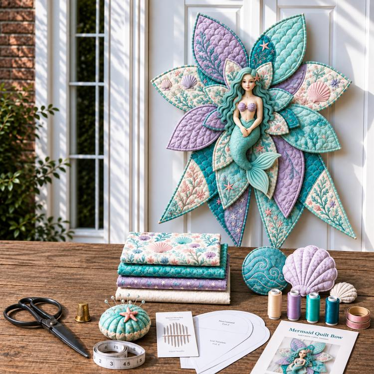 Oversized Quilted Bow Sewing Kit DIY patchwork kit — Parrot