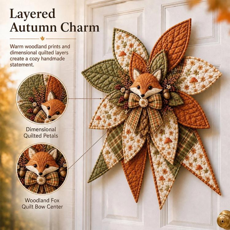 Oversized Quilted Bow Sewing Kit DIY patchwork kit — Peacock