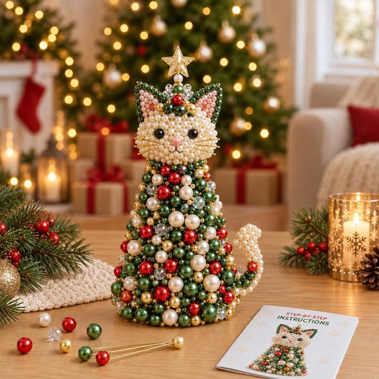 DIY Beaded Animals Decorations Tree Craft Kit — White Bear