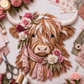 Highland Cow 3D Layered Fabric Art DIY Kit