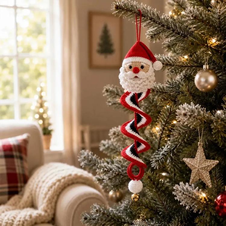 Crochet Christmas Spiral Hanging Ornament DIY Kit — Snowman