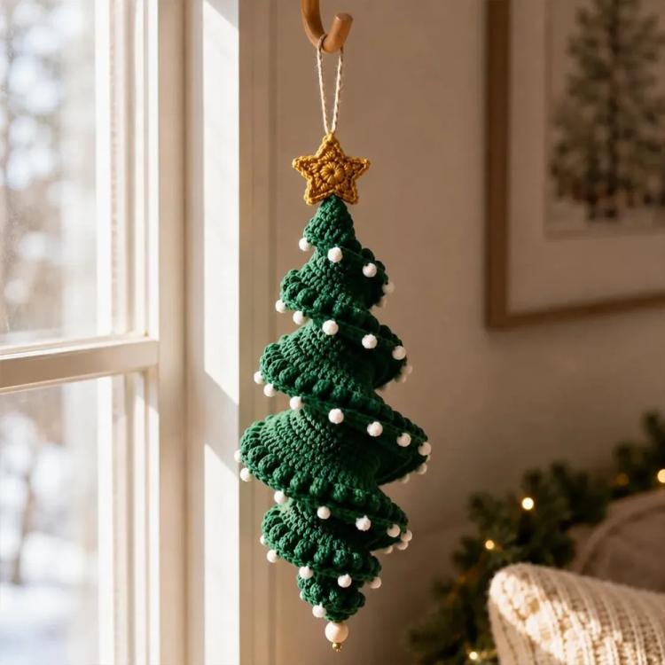 Crochet Christmas Spiral Hanging Ornament DIY Kit — Santa Claus
