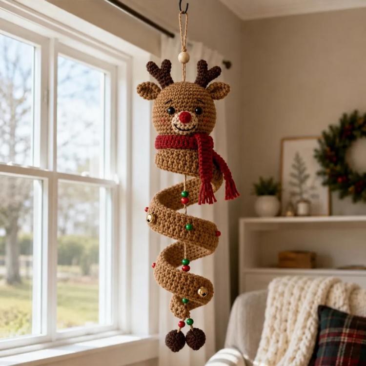 Crochet Christmas Spiral Hanging Ornament DIY Kit — Winter Penguin
