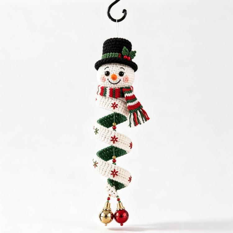 Crochet Christmas Spiral Hanging Ornament DIY Kit — Pumpkin Ghost