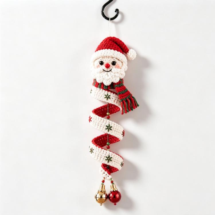 Crochet Christmas Spiral Hanging Ornament DIY Kit — Snowman Model B