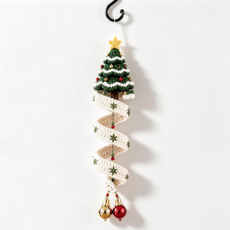 Crochet Christmas Spiral Hanging Ornament DIY Kit — Santa Claus Model B