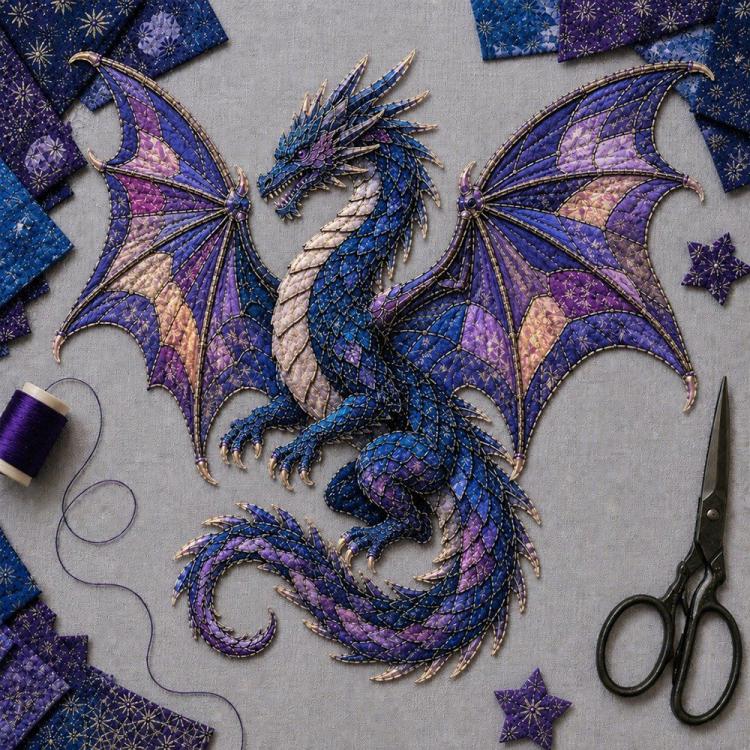 3D Mythic Wilds DIY Layered Patchwork Art Kit — Green Dragon
