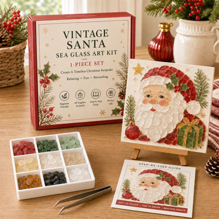 Christmas Acrylic Sea Glass DIY Art Kit — Snowman