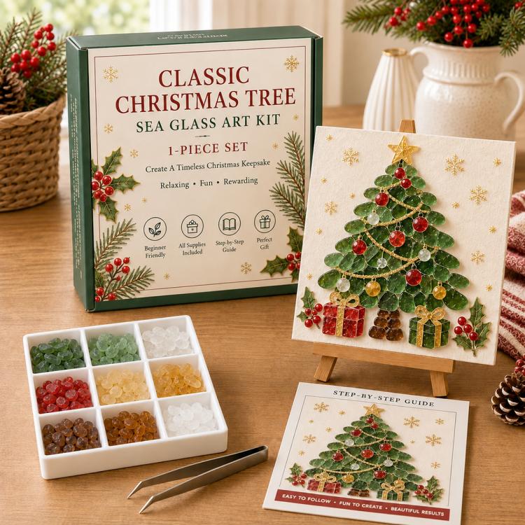 Christmas Acrylic Sea Glass DIY Art Kit — Santa Claus