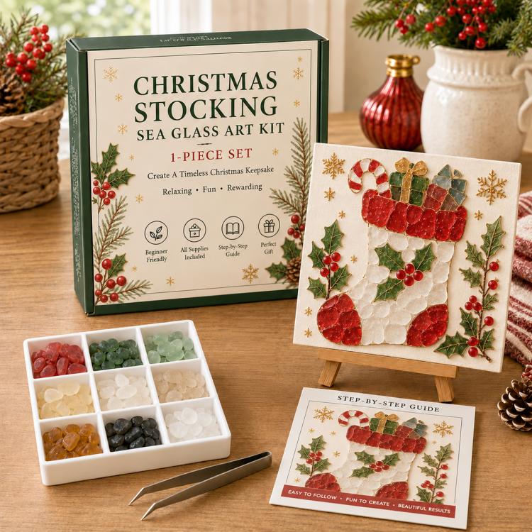 Christmas Acrylic Sea Glass DIY Art Kit — Train