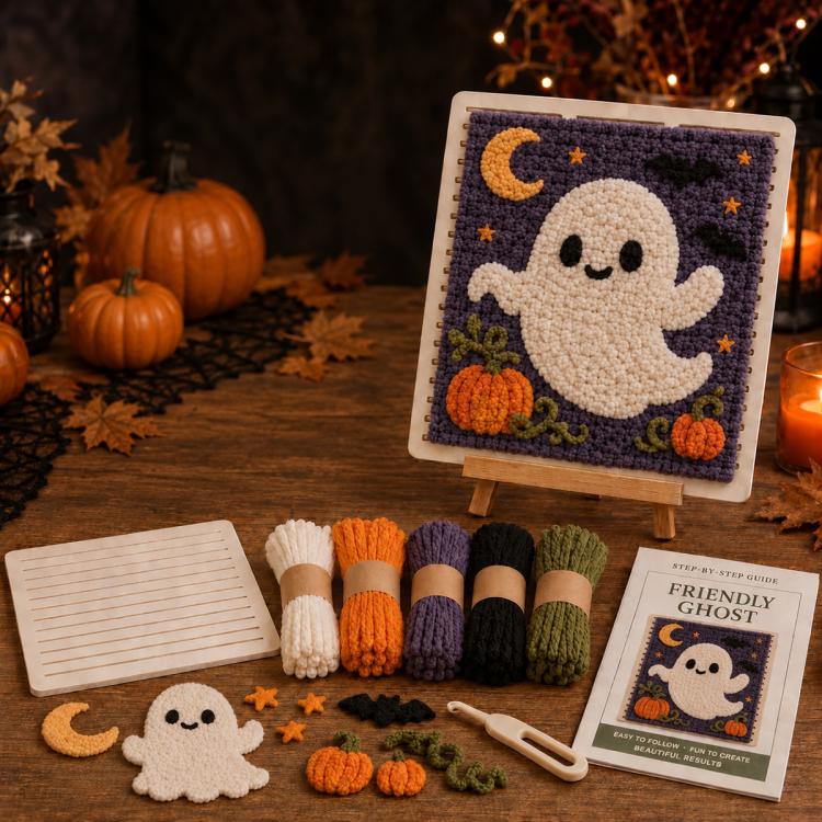 3D Halloween Fabric Weaving Quilt DIY Kit — Pumpkin