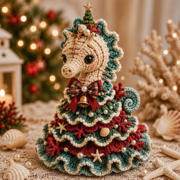 Crochet Marine Animal Yarn Christmas Tree DIY Kit — Octopus
