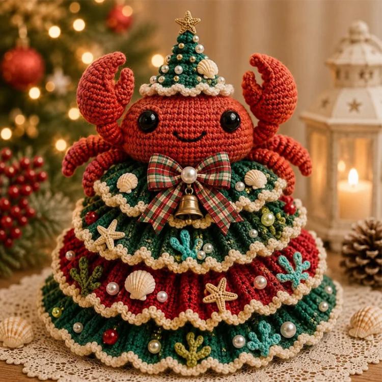 Crochet Marine Animal Yarn Christmas Tree DIY Kit — Seahorse