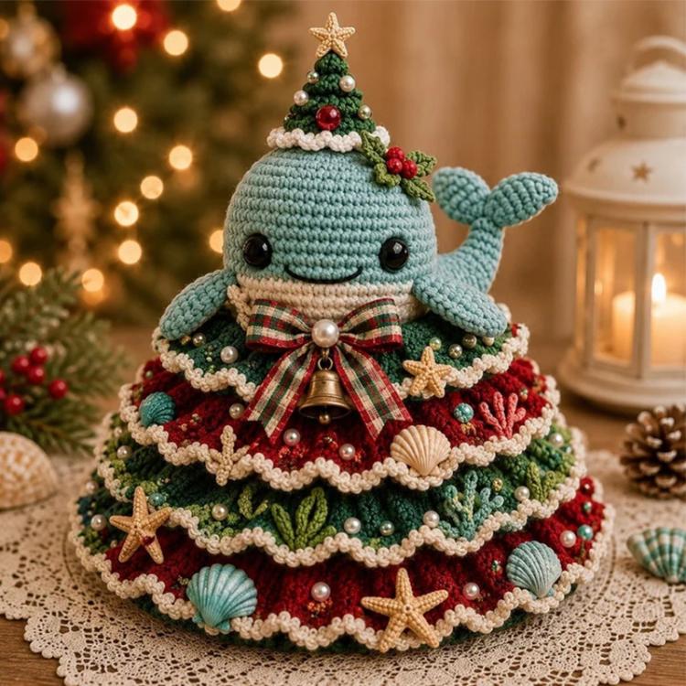 Crochet Marine Animal Yarn Christmas Tree DIY Kit — Crab