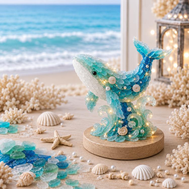 3D DIY Sea Glass Art Kit with LED Lights — Sea Turtle