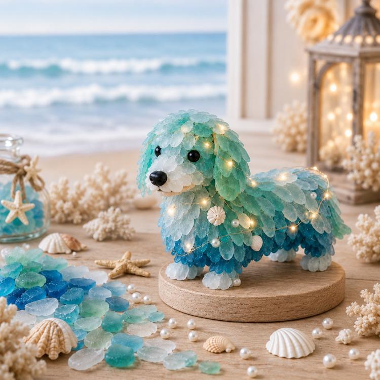 3D DIY Sea Glass Art Kit with LED Lights — Octopus