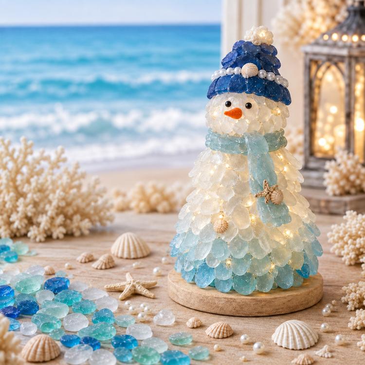 3D DIY Sea Glass Art Kit with LED Lights — Penguin