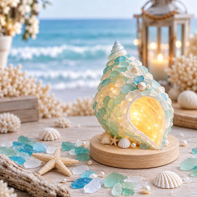 3D DIY Sea Glass Art Kit with LED Lights — Snowman