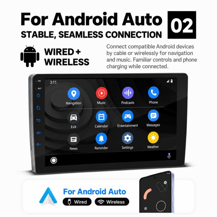 Double-DIN Car MP5 Player Wireless CarPlay/Android Auto Bluetooth HD Display — view 9