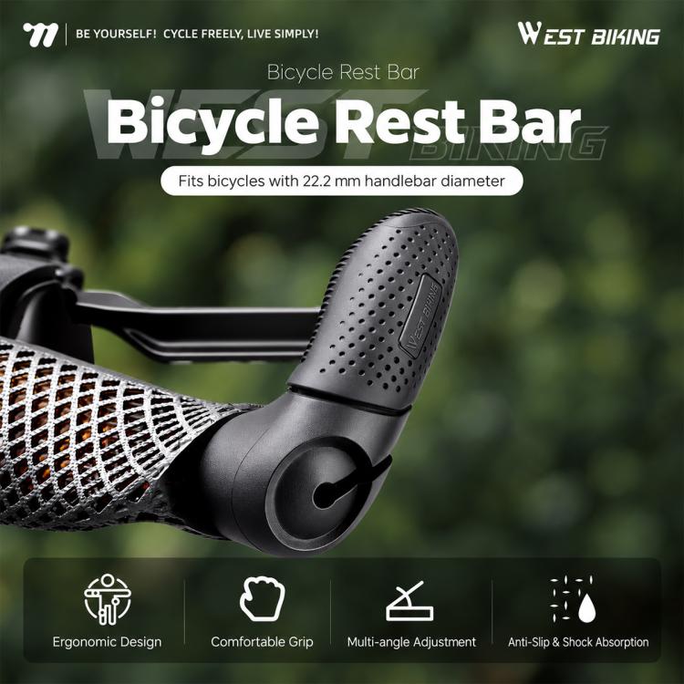 WEST BIKING 1 Pair Ergonomic Bicycle Rest Bar Mountain Bike Thumb Bar Ends