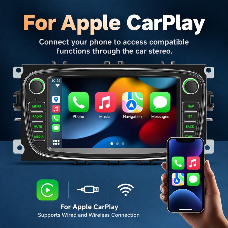 7 inch Car MP5 Player Wireless CarPlay/Android Auto Bluetooth HD Display for Ford Focus — view 4