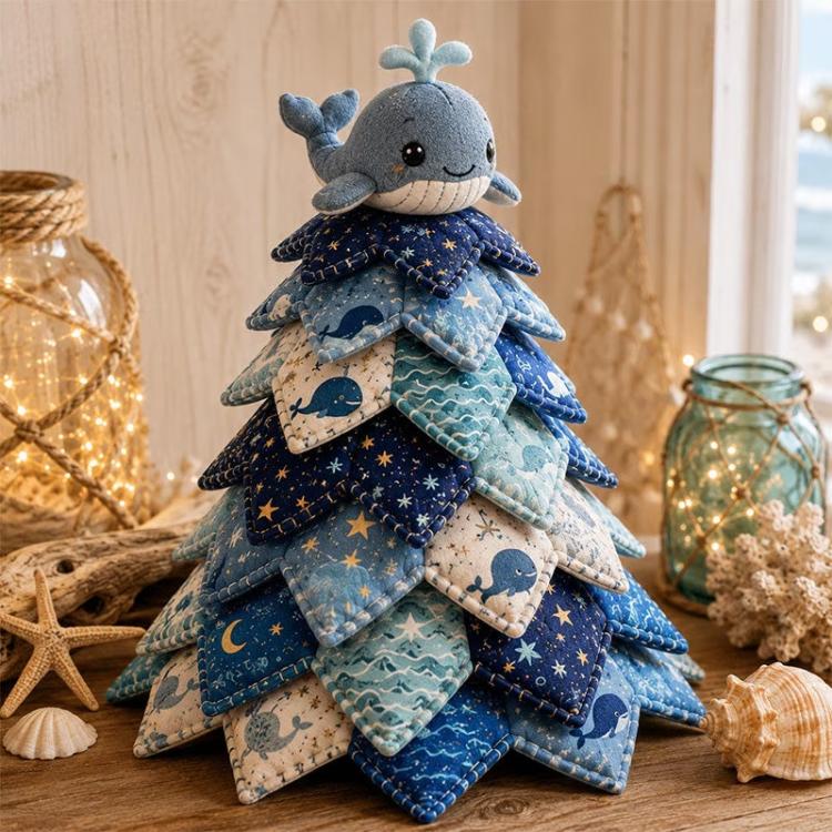 Ocean Friends DIY Patchwork Christmas Tree Kit — Dolphin