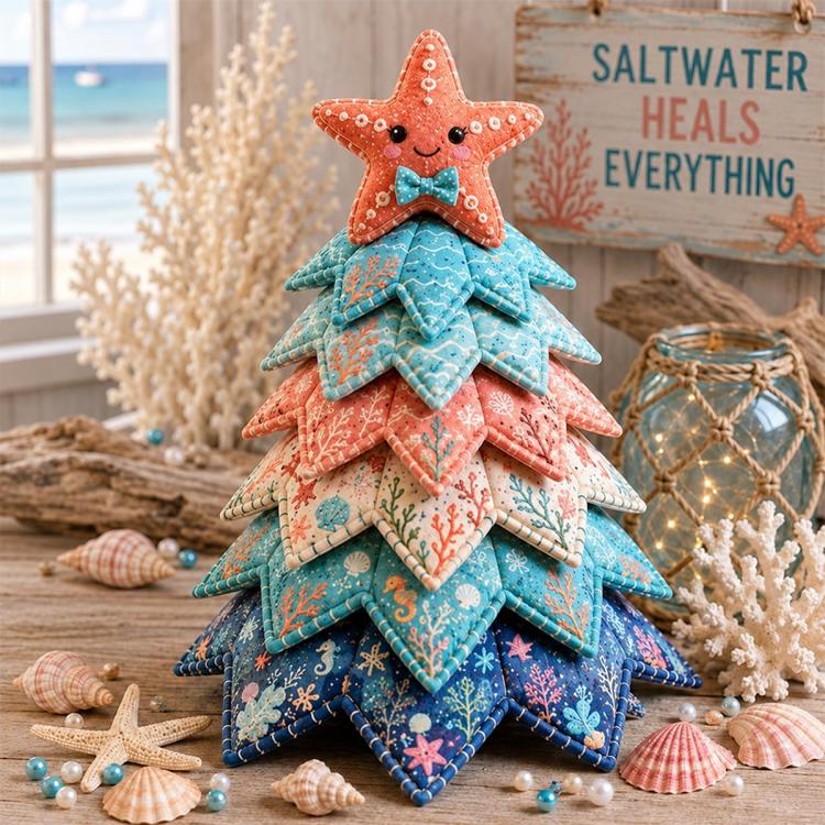Ocean Friends DIY Patchwork Christmas Tree Kit — Octopus